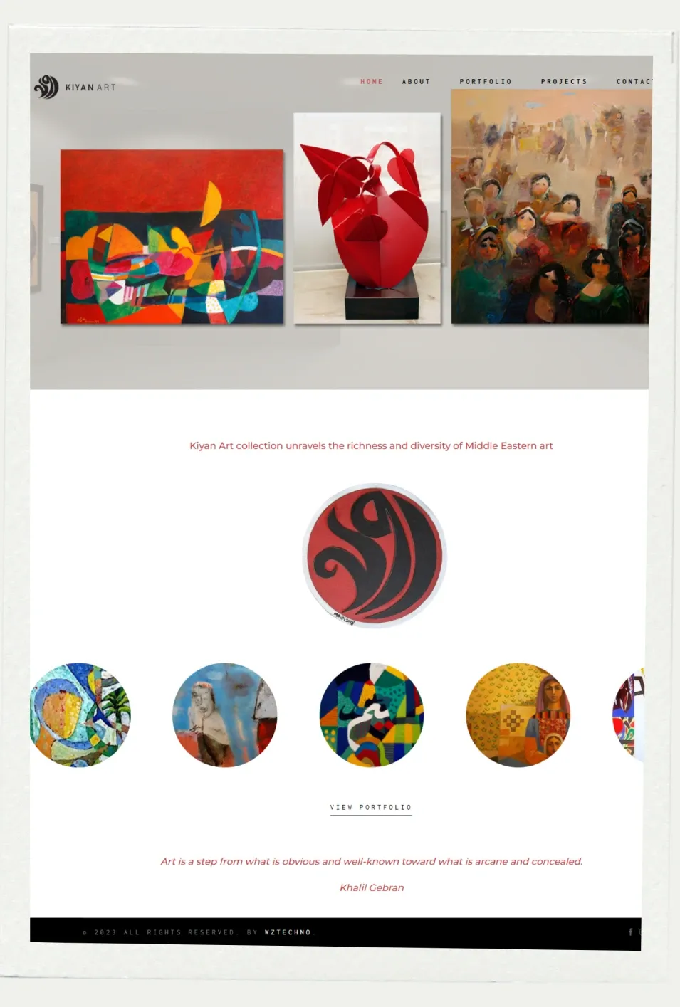 Kiyan Art website screenshot 2