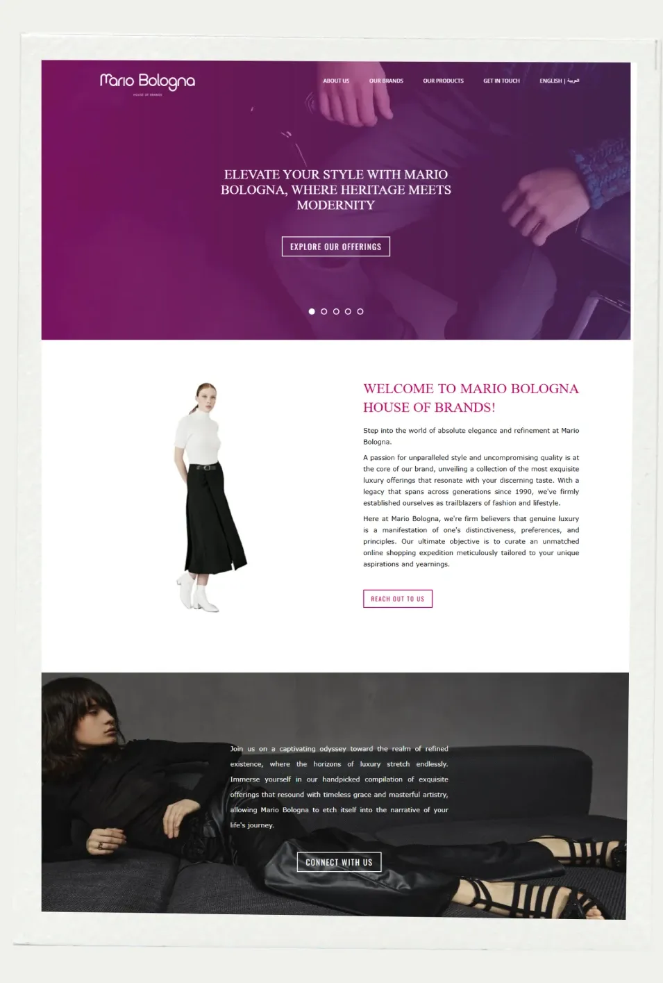 Mario Bologna website screenshot 2