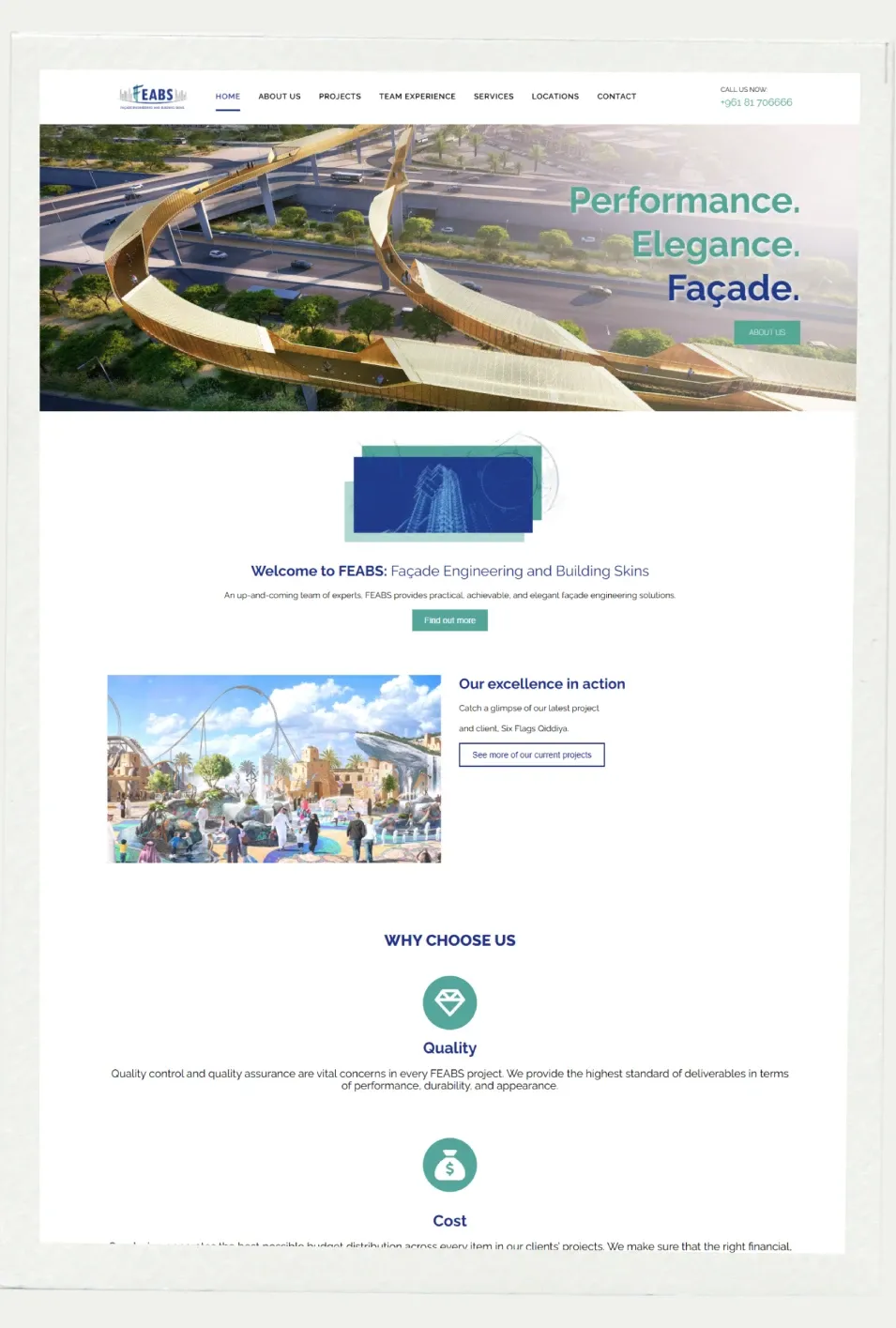 Feabs Group website screenshot 2