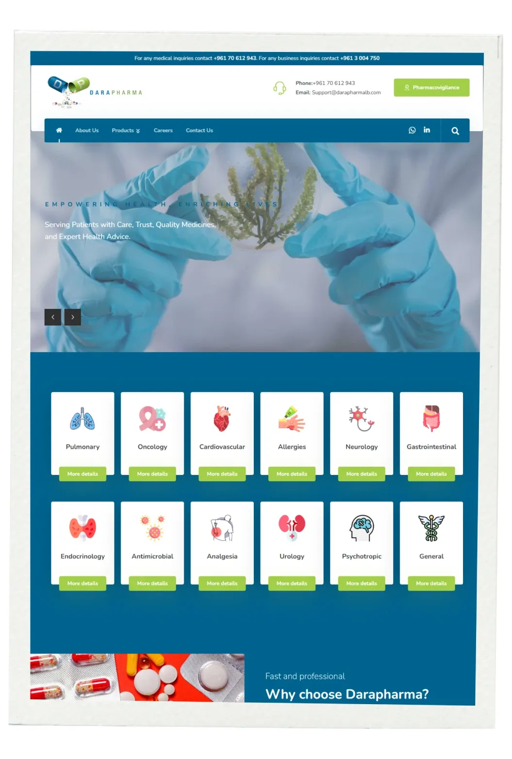 Darapharma website screenshot 2