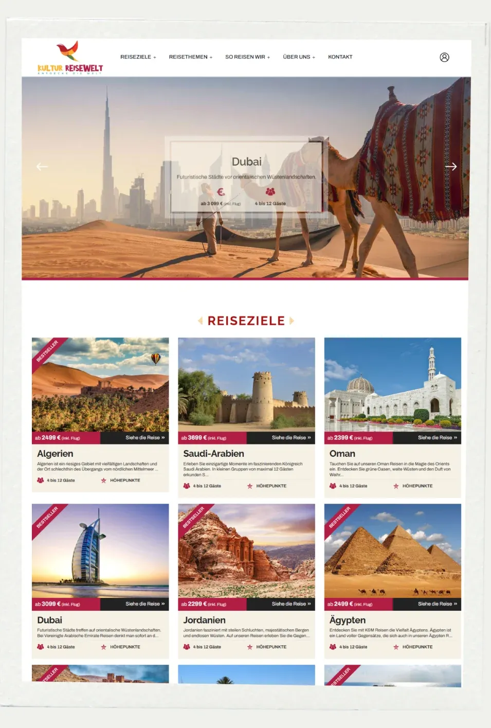Kulturreisen & Mehr website screenshot 2