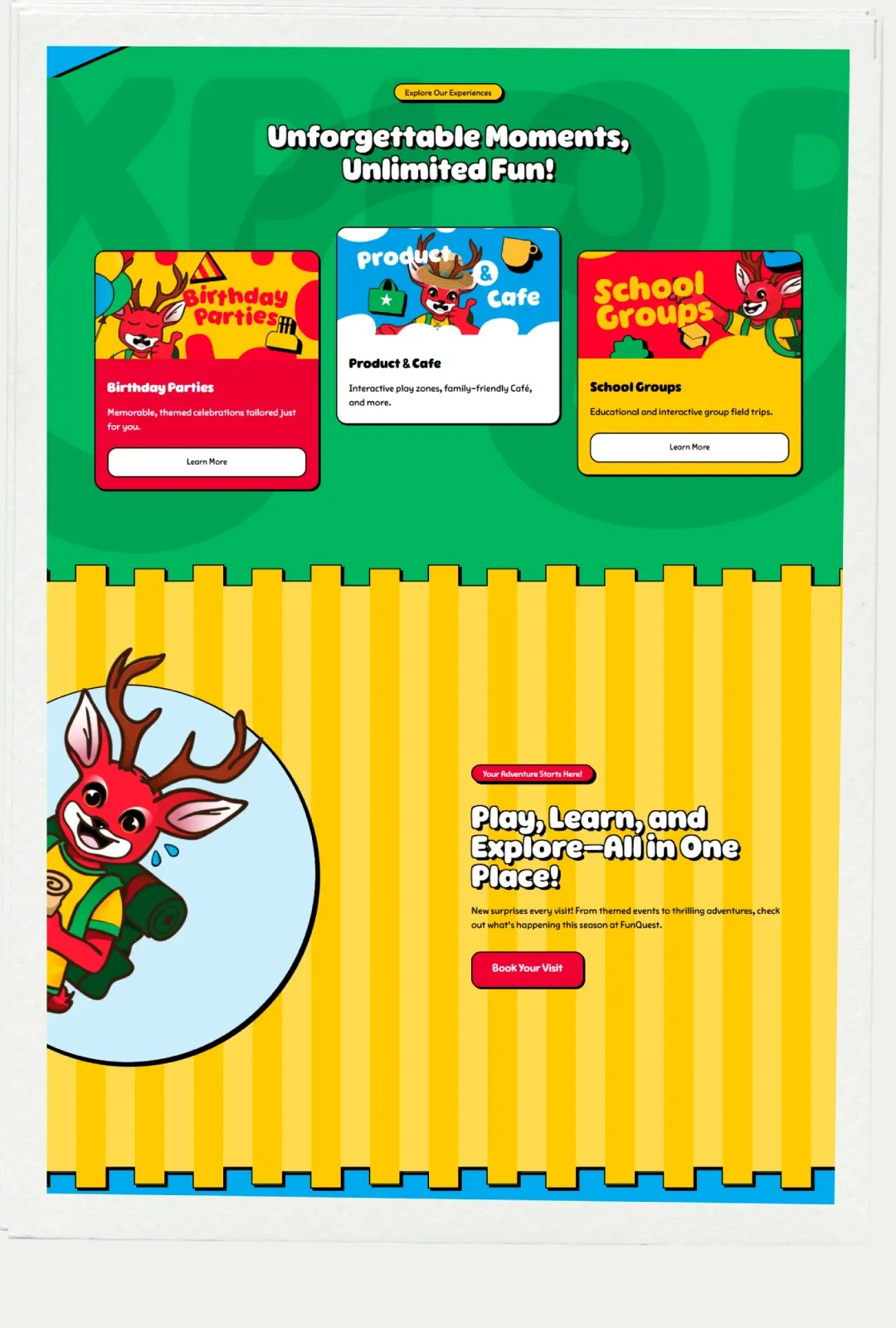 Kids Fun Quest website screenshot 2
