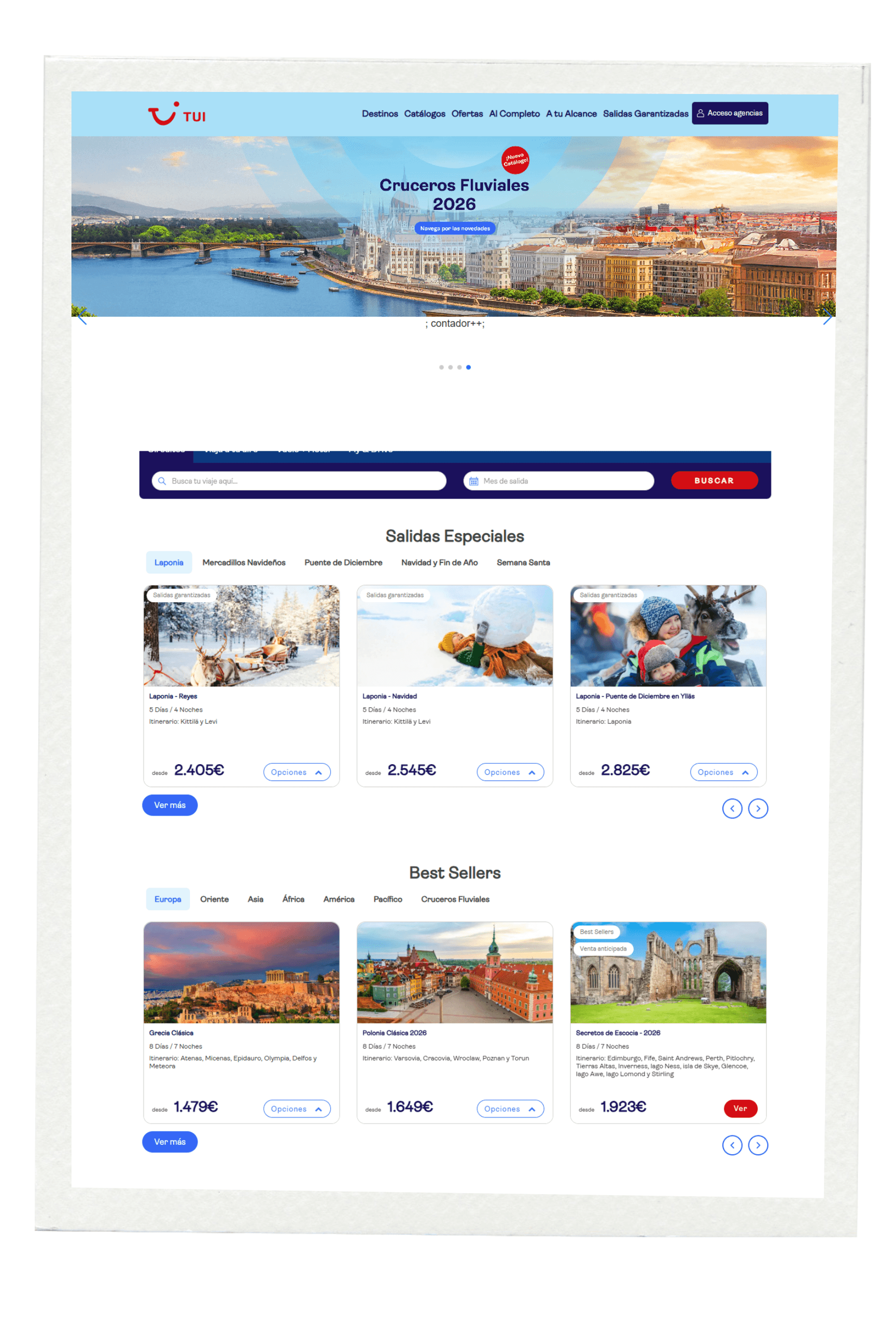 TUI Group website screenshot 2