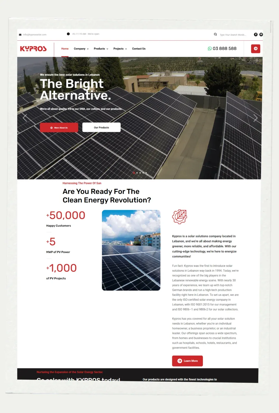 Kypros Solar website screenshot 2
