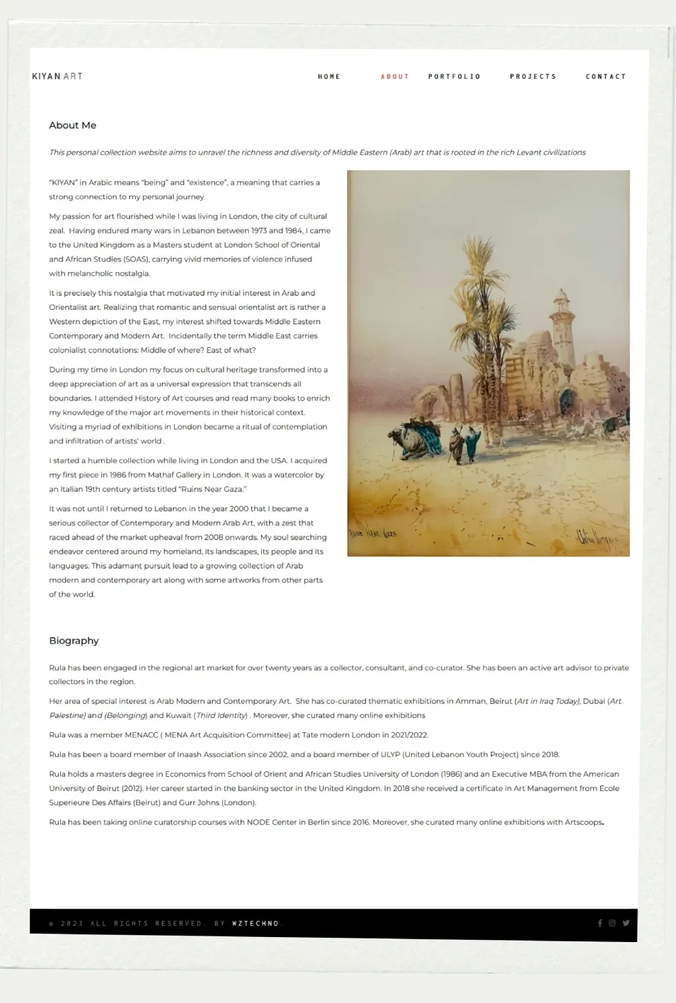 Kiyan Art website screenshot 3