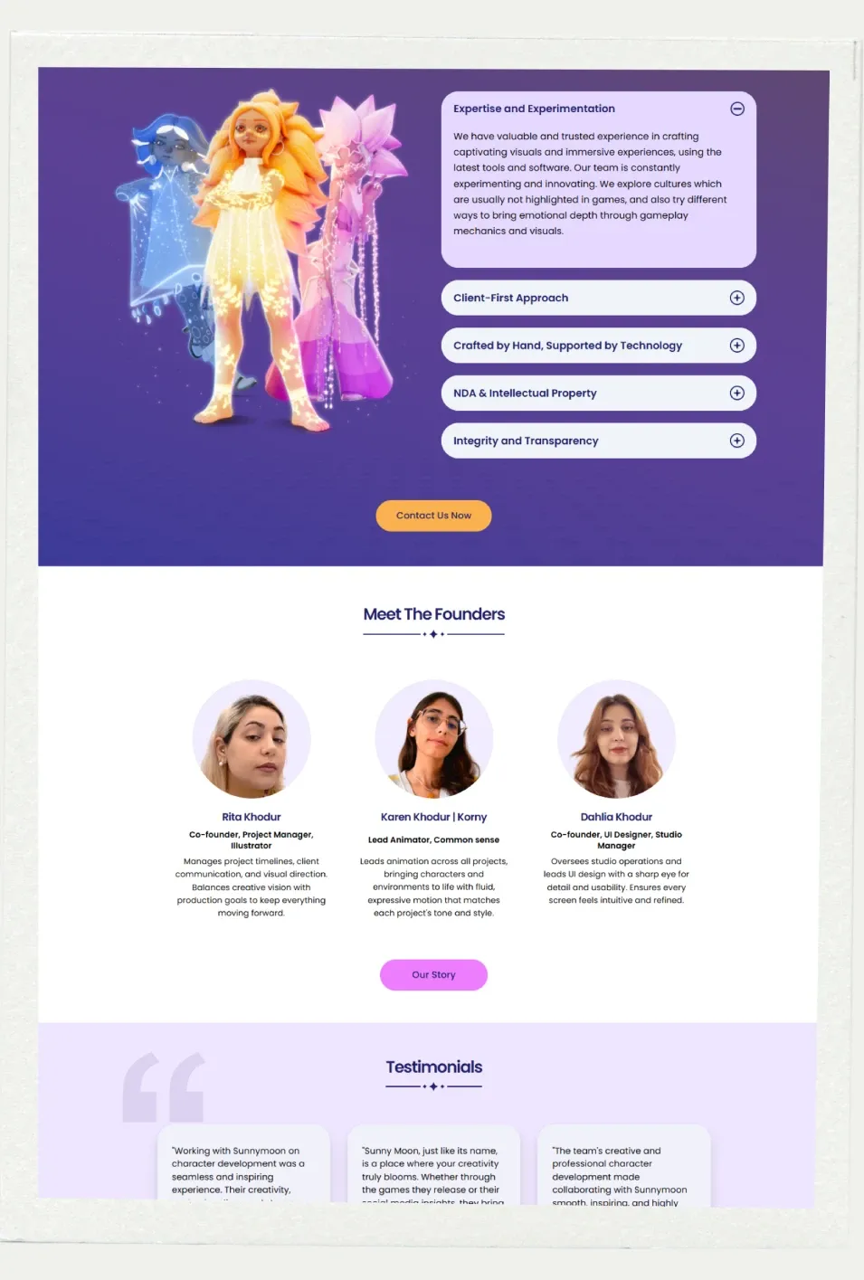Sunny Moon website screenshot 3