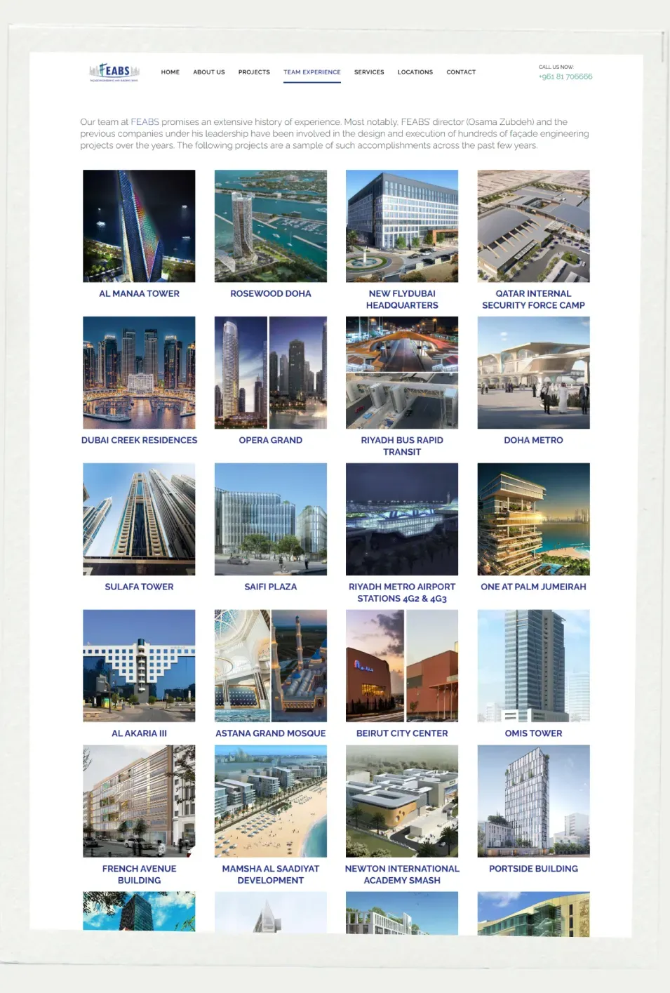 Feabs Group website screenshot 3