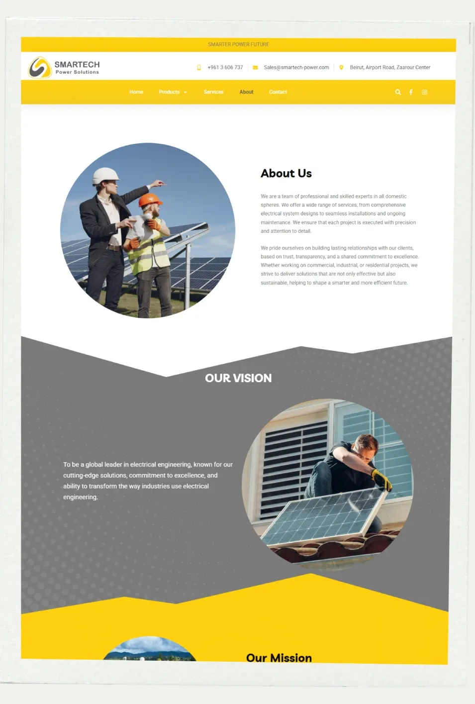 Smartech Power Solutions website screenshot 3
