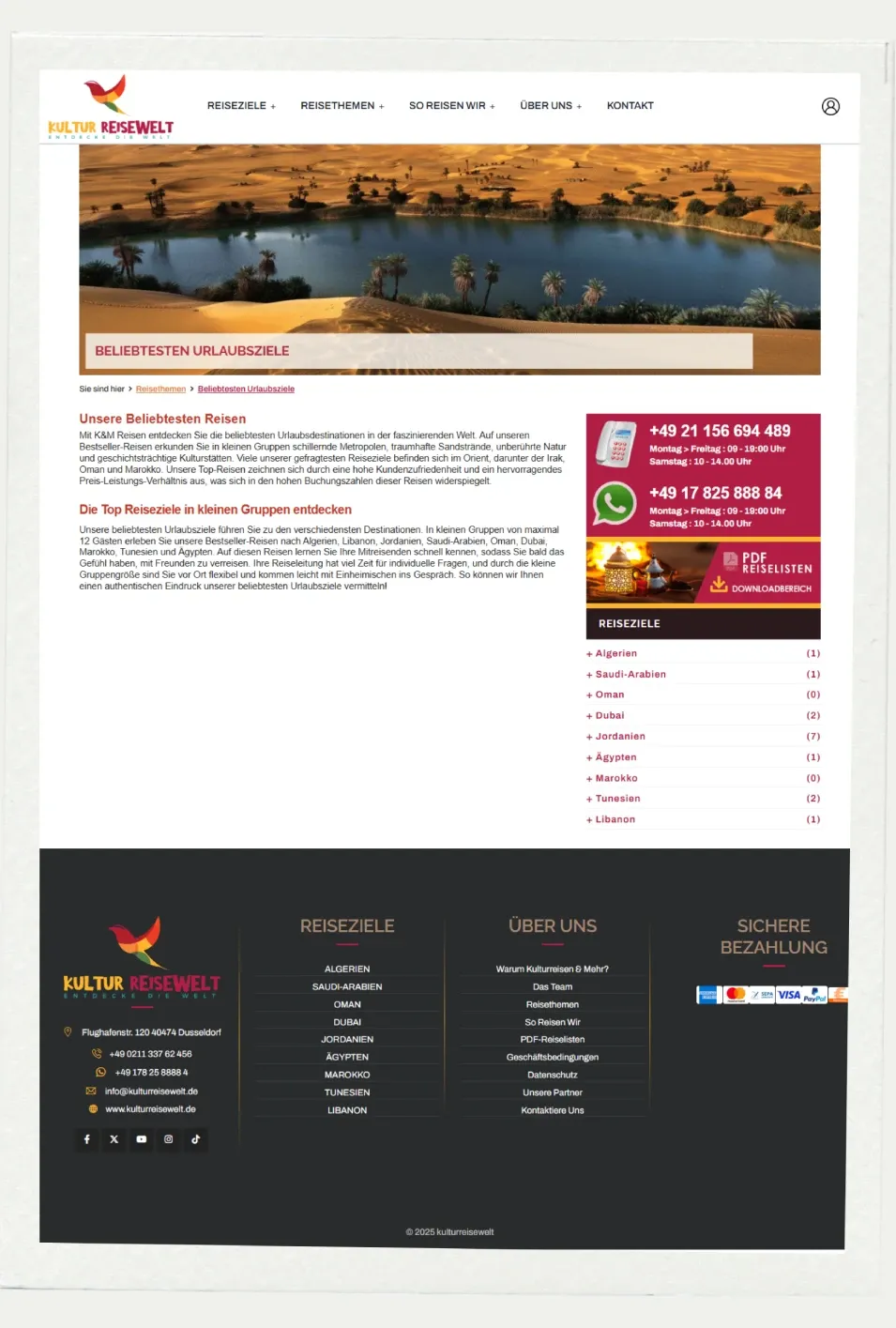 Kulturreisen & Mehr website screenshot 3