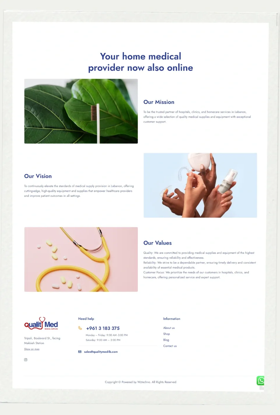 Quality Med website screenshot 3