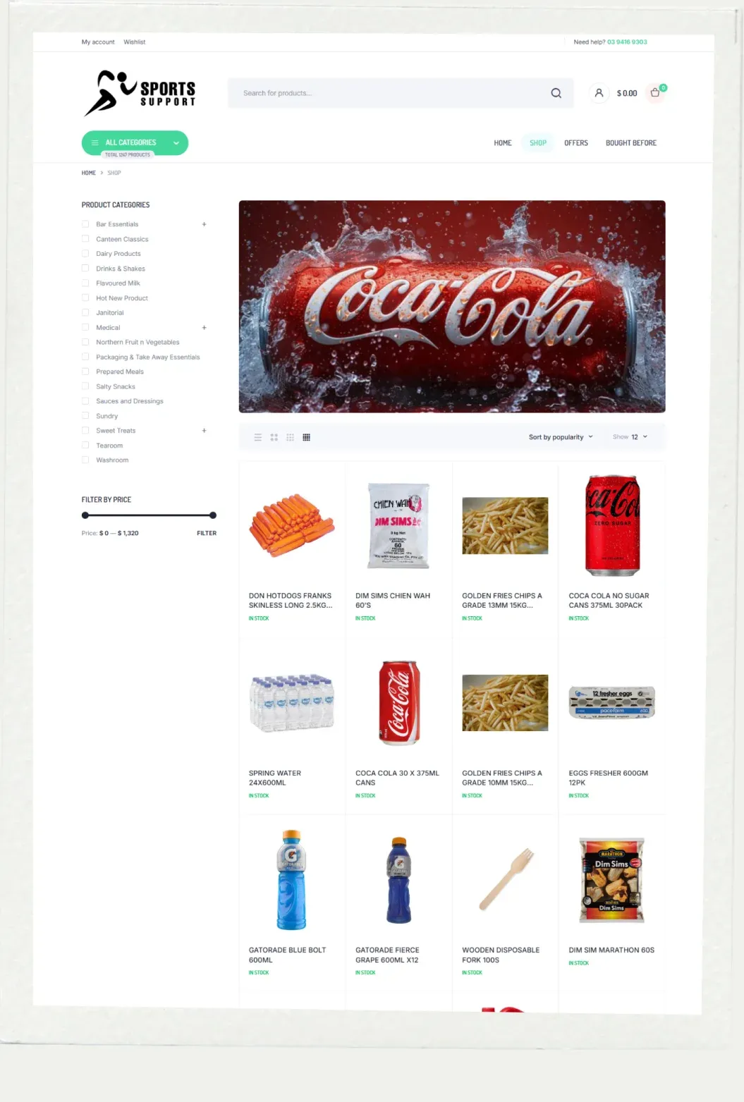 Sport Support website screenshot 3