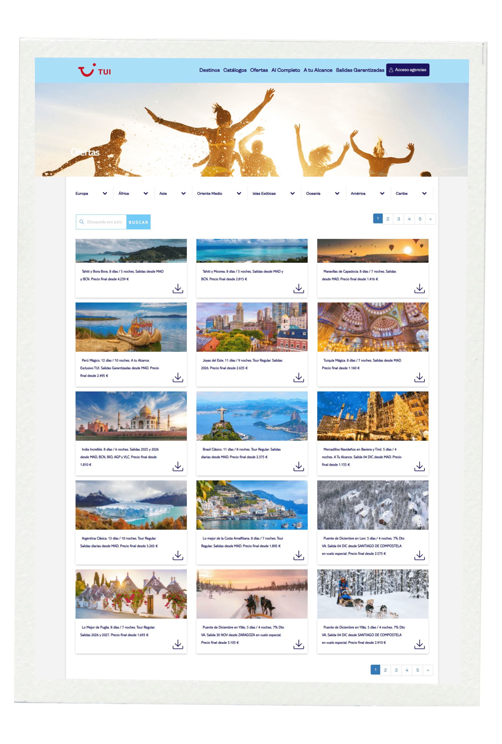 TUI Group website screenshot 3