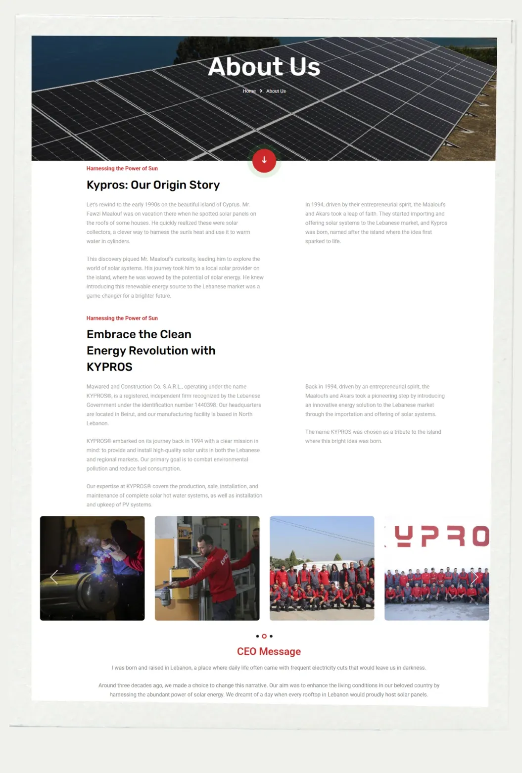 Kypros Solar website screenshot 3