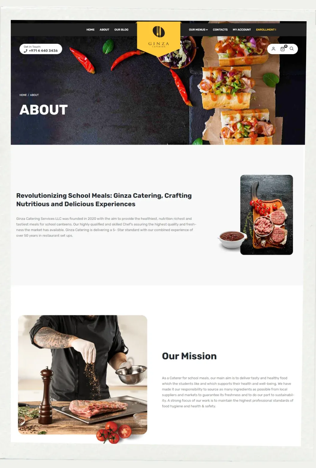 Ginza Catering website screenshot 3