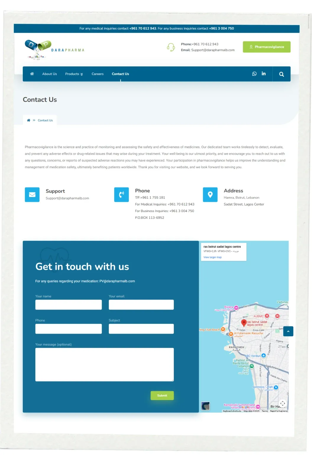 Darapharma website screenshot 4