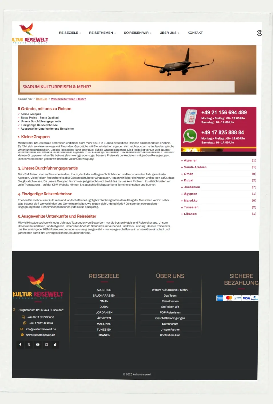 Kulturreisen & Mehr website screenshot 4