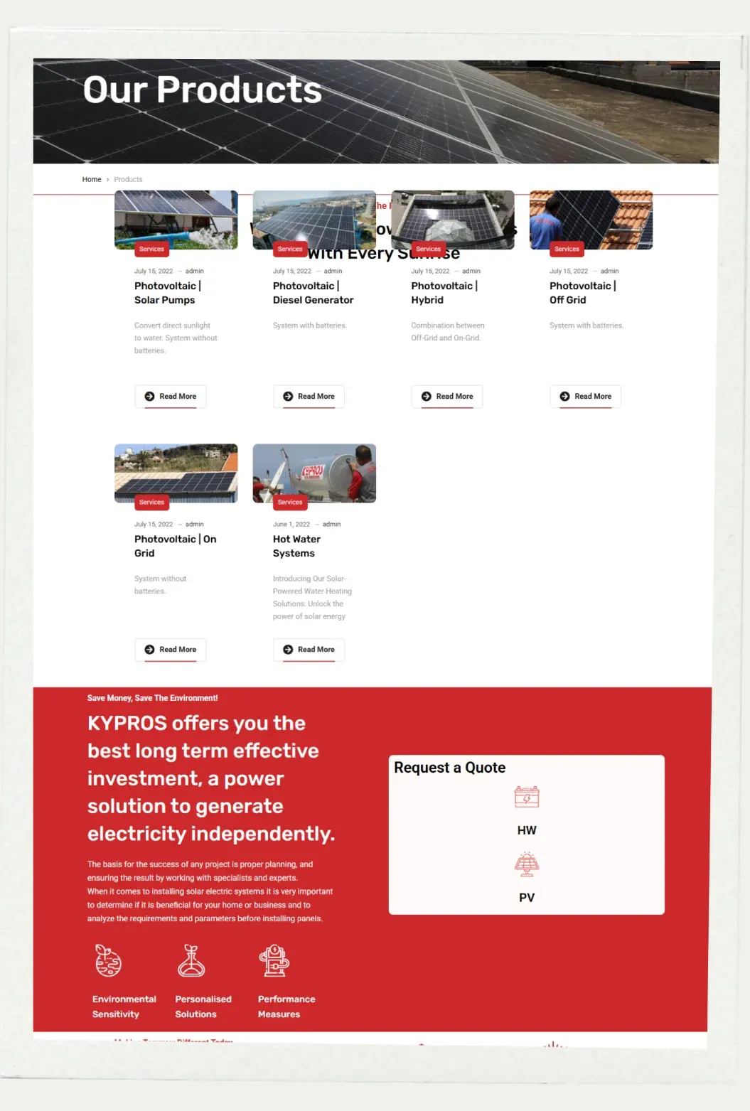 Kypros Solar website screenshot 4