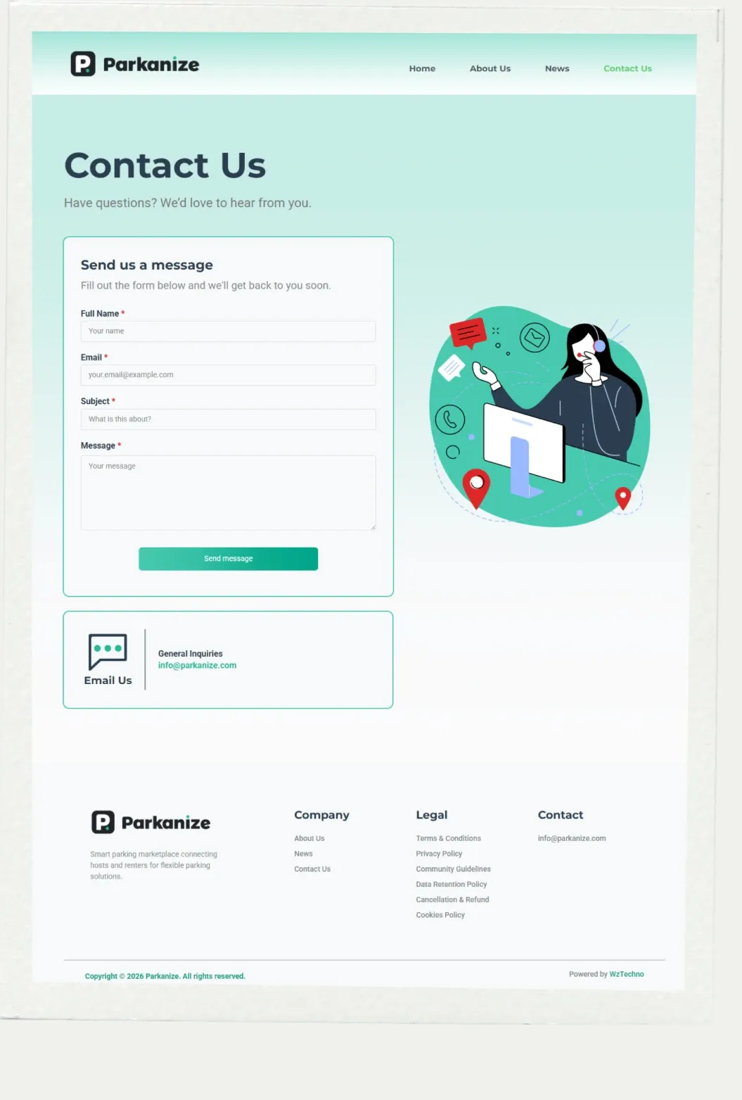 Parkanize website screenshot 4