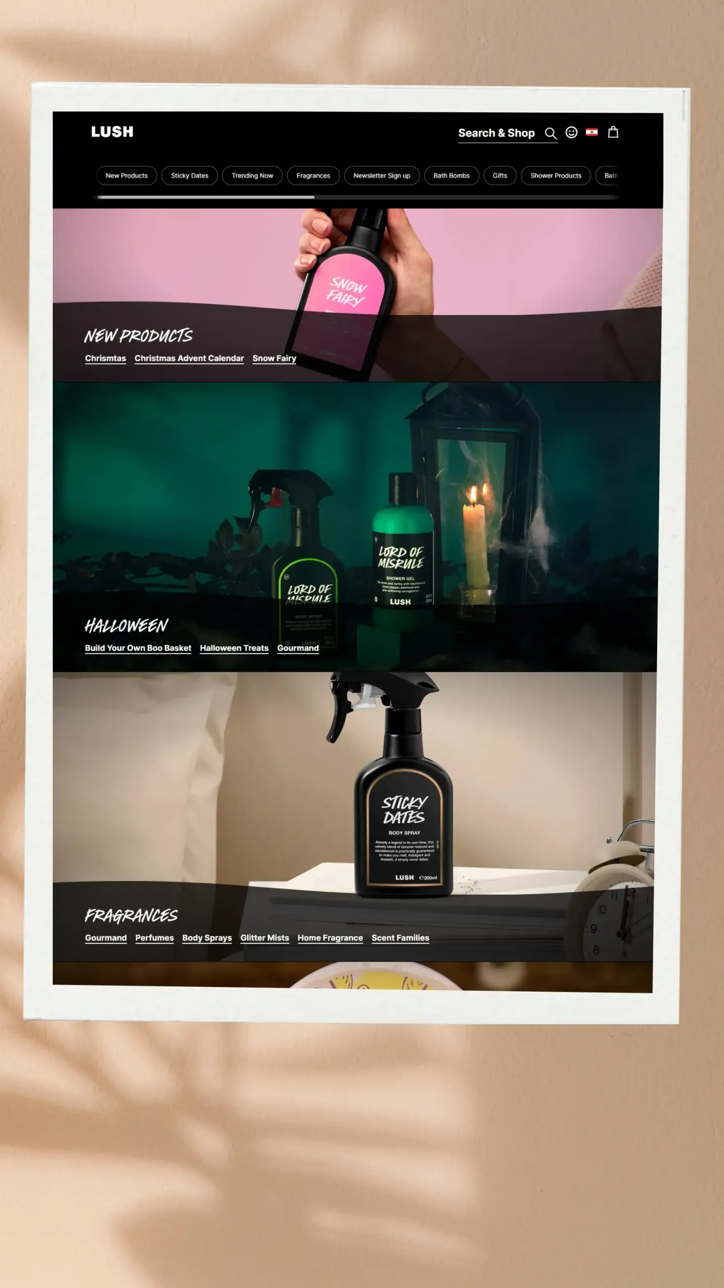 Lush Lebanon website screenshot 4
