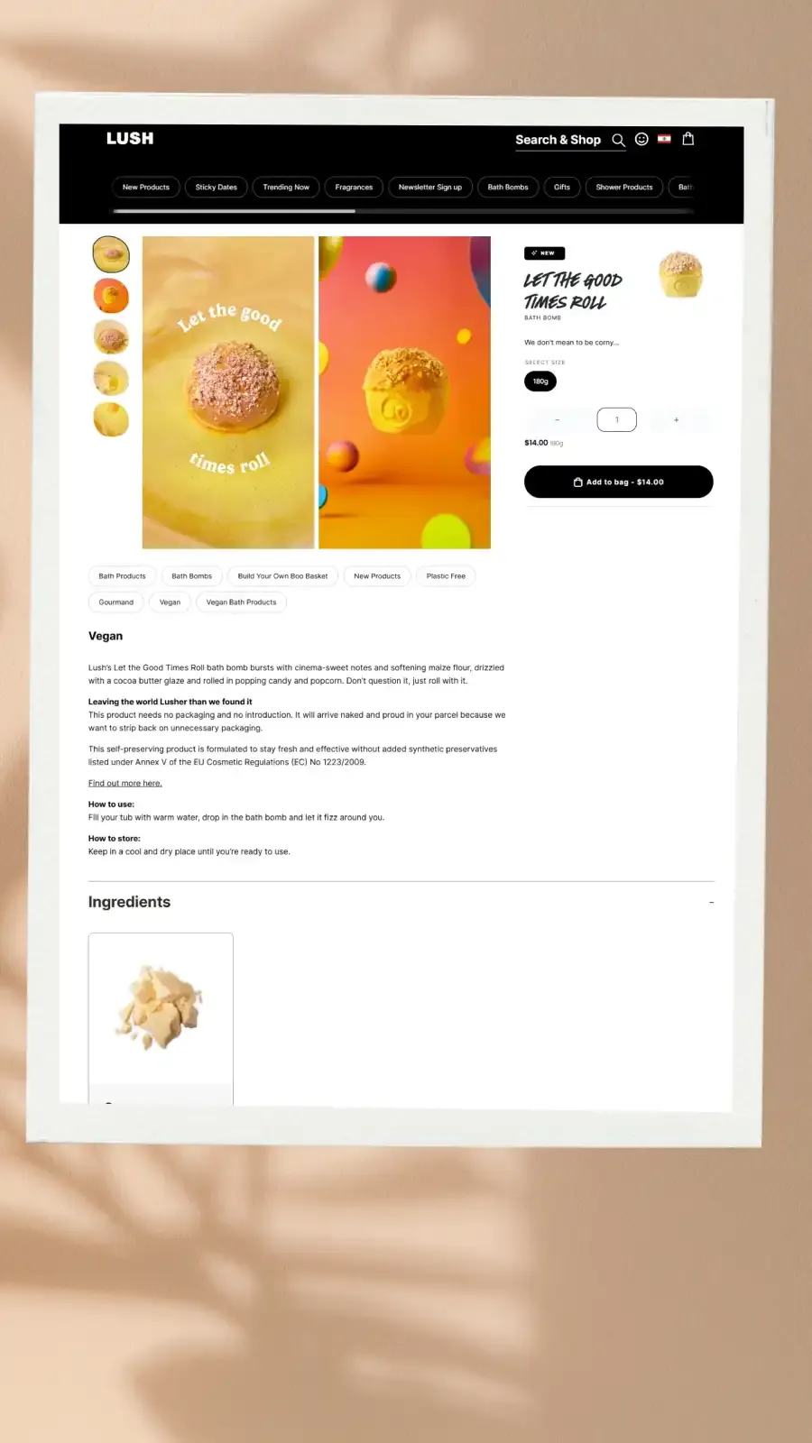 Lush Lebanon website screenshot 2