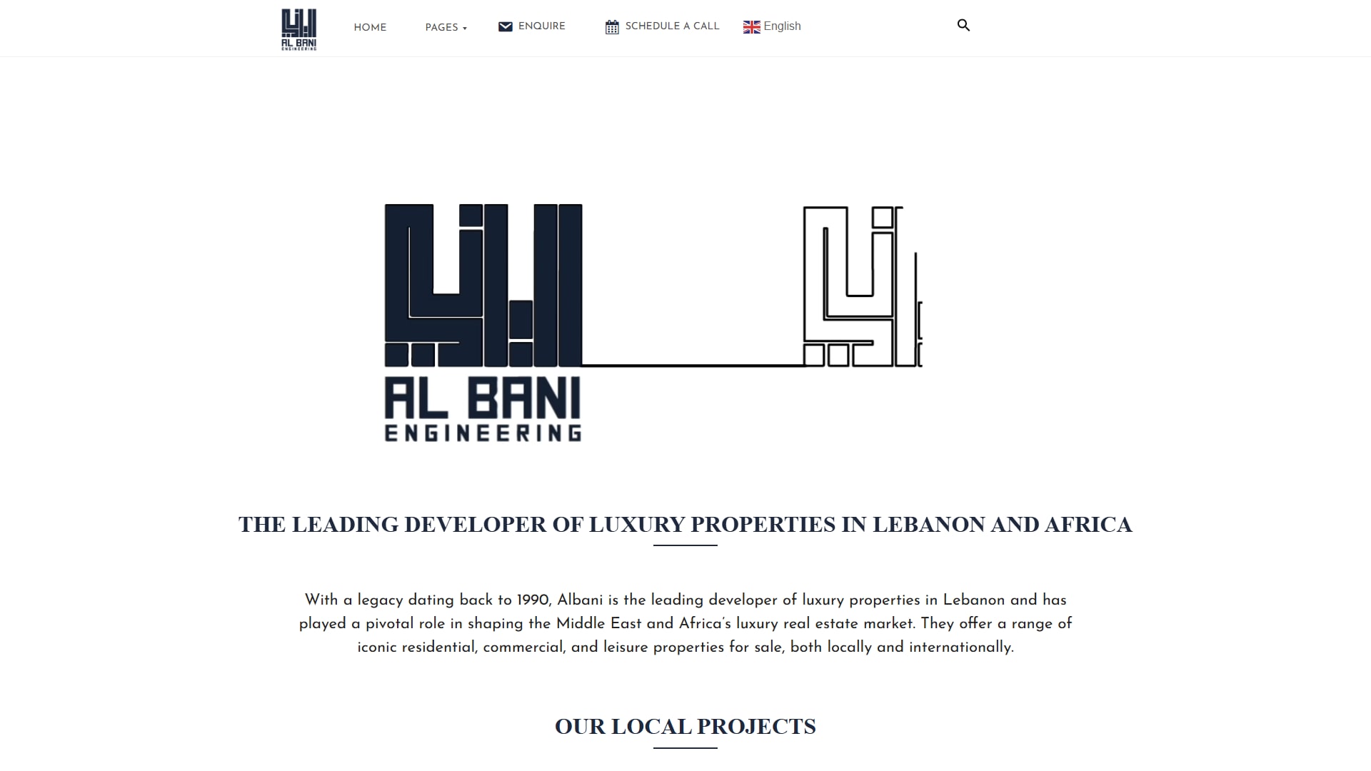 Albani Engineering website screenshot 1