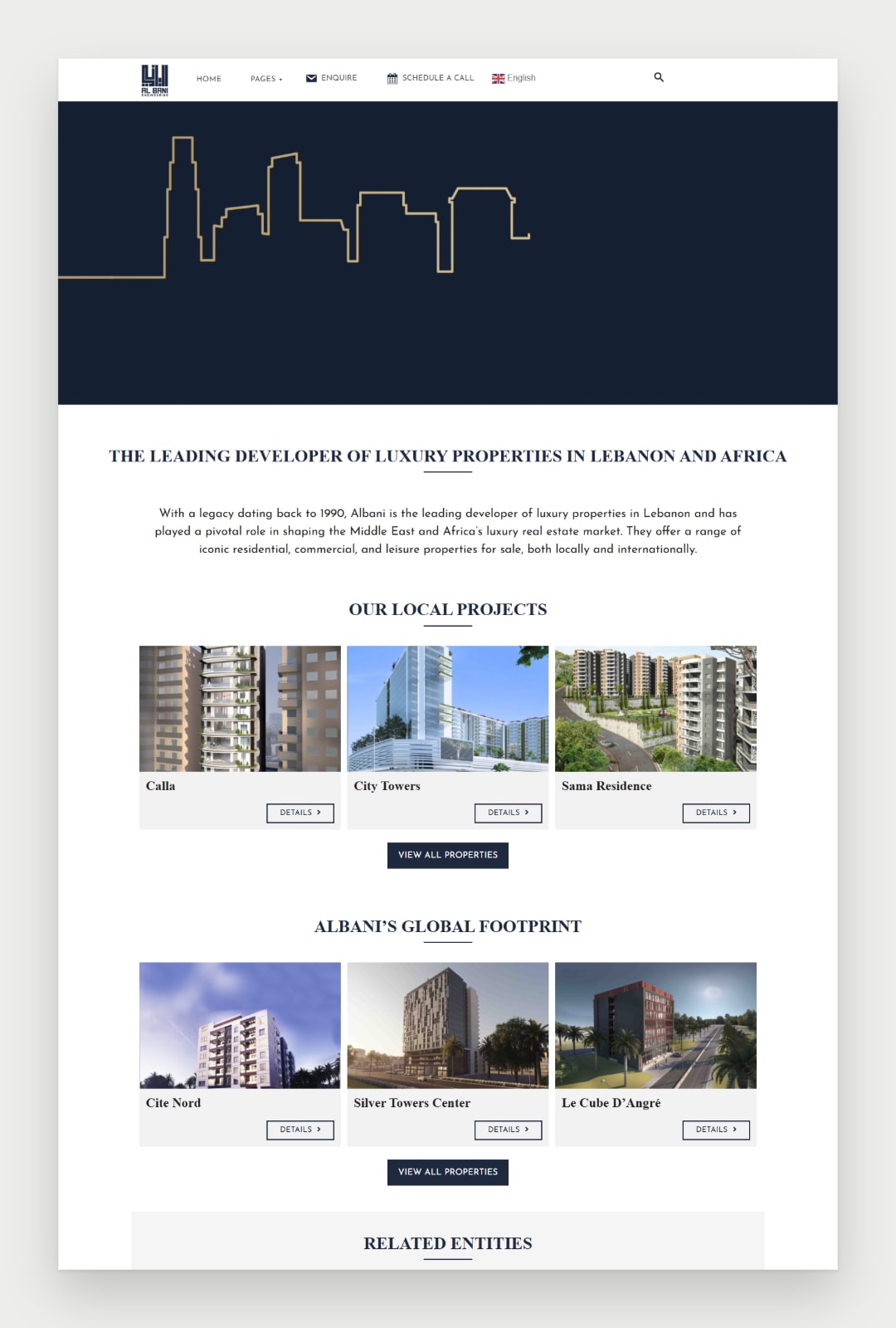Albani Engineering website screenshot 2