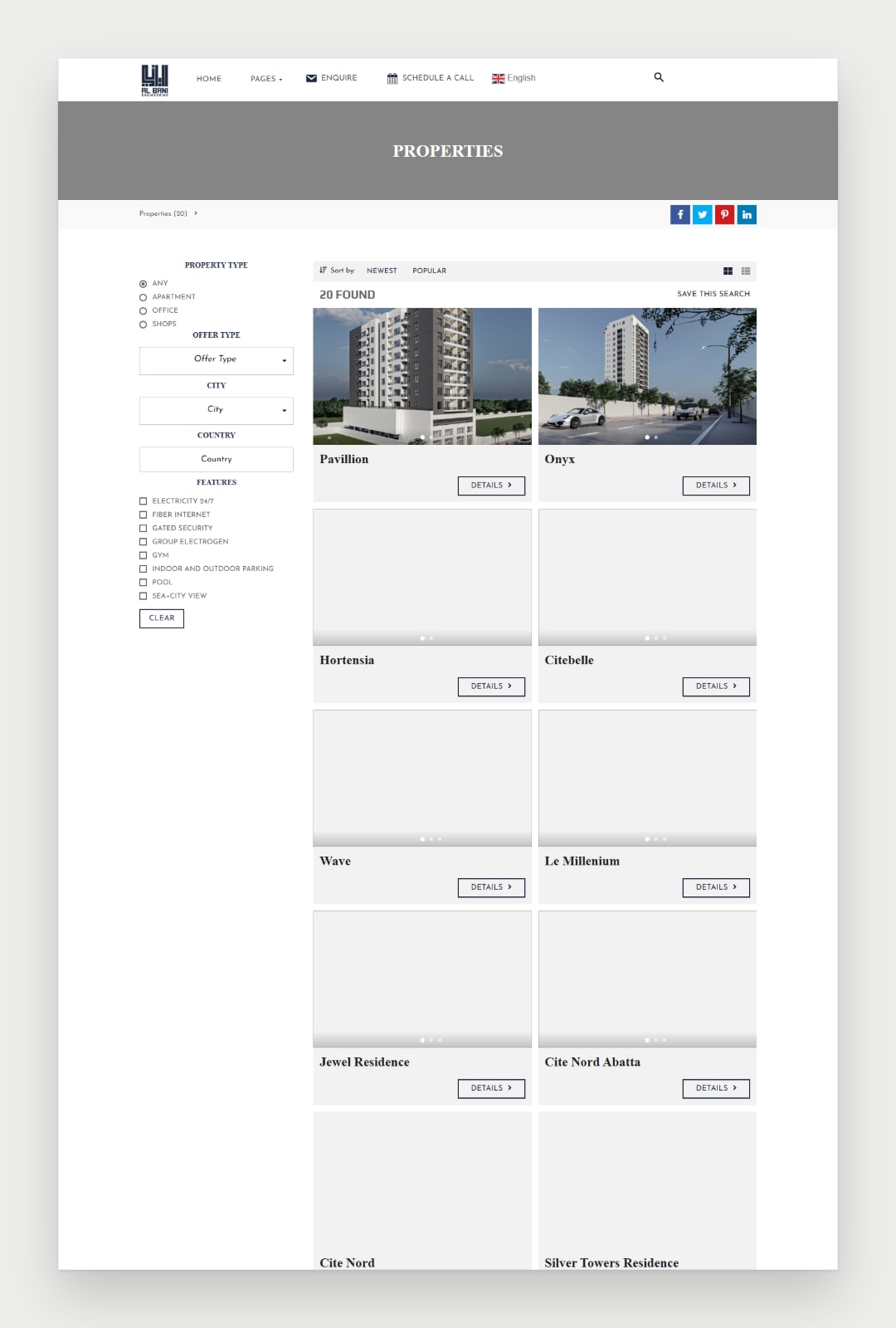 Albani Engineering website screenshot 4