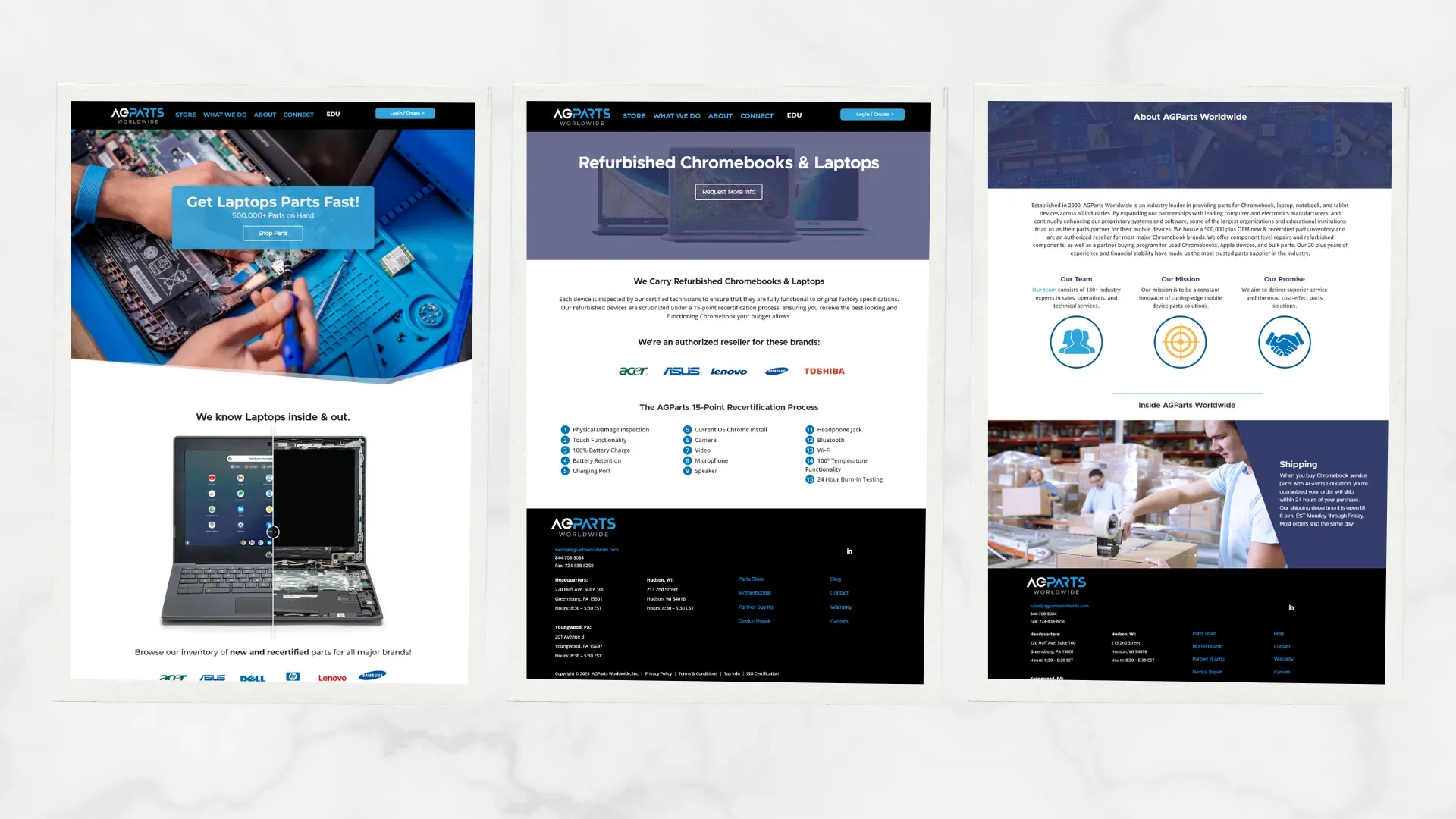 AGparts Worldwide website screenshot 1
