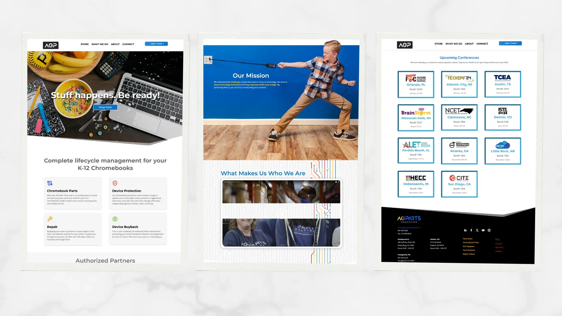 AGparts Education website screenshot 1