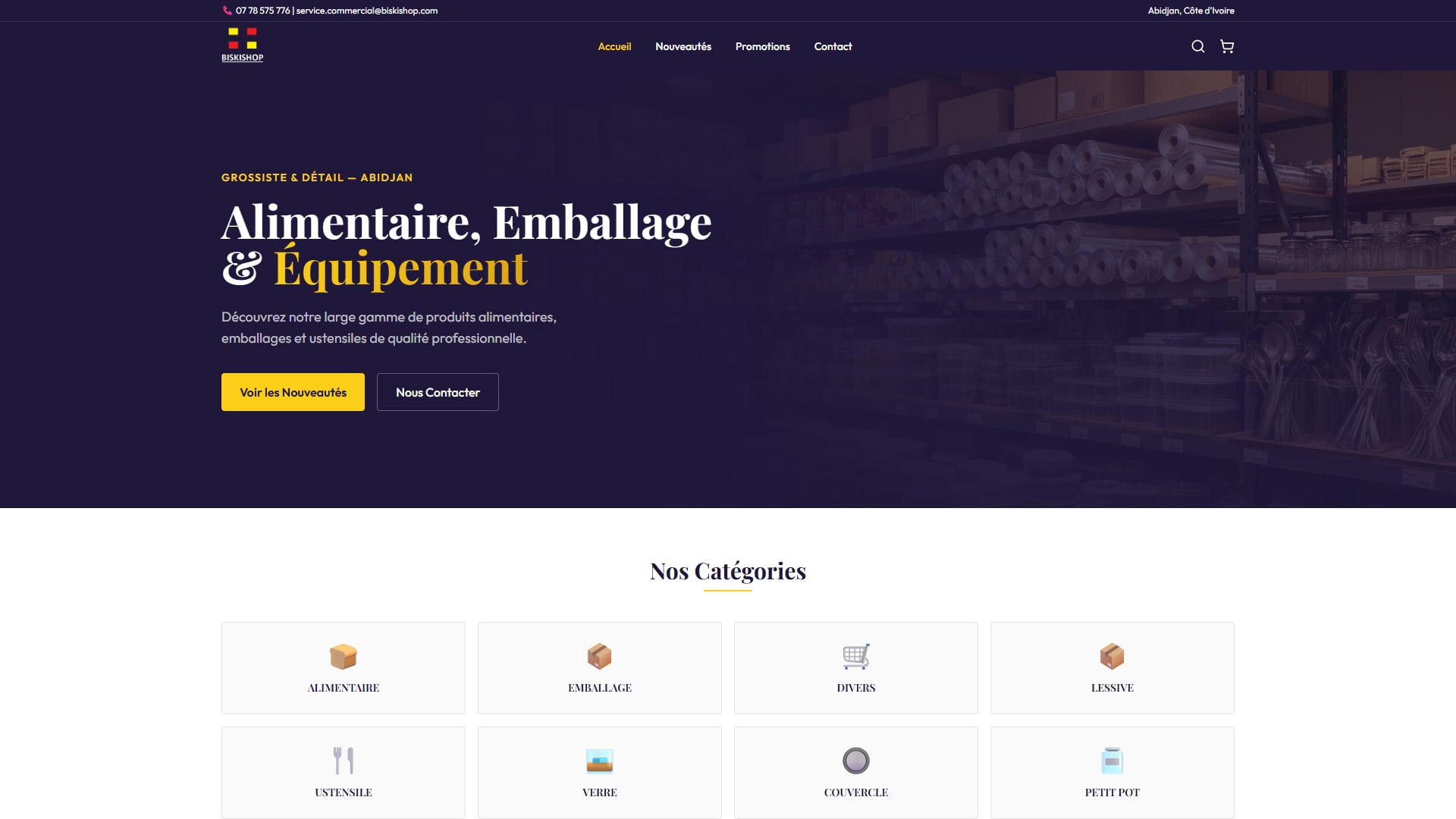 Biskishop website screenshot 1