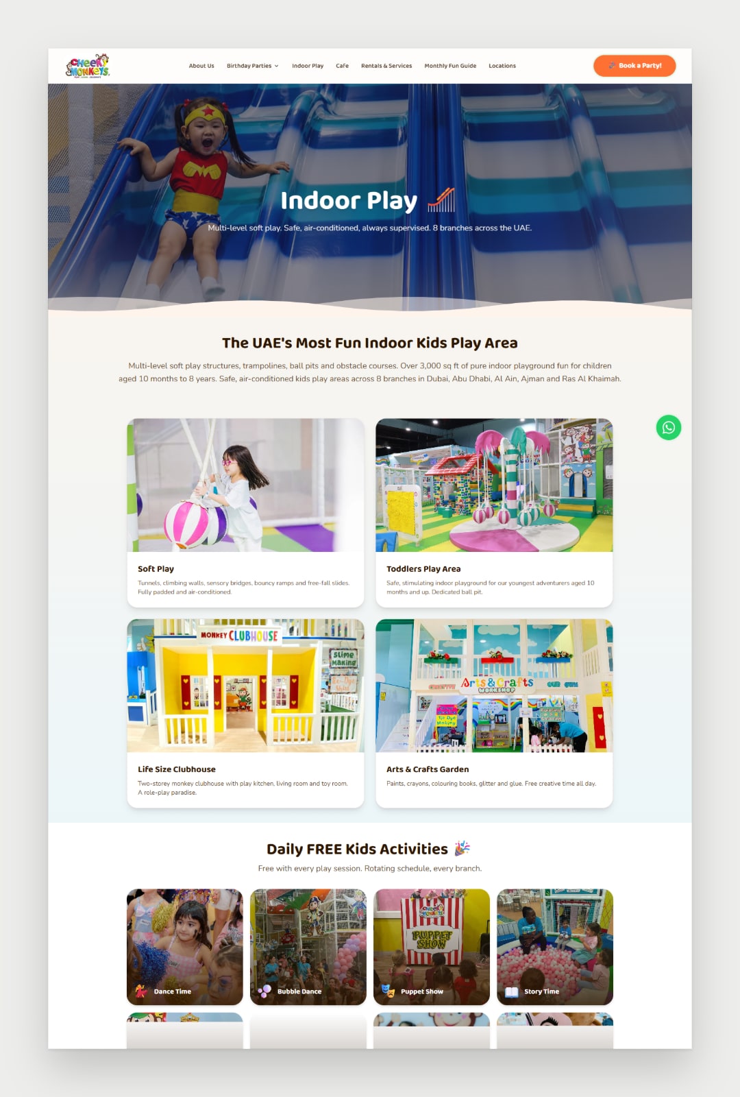 Cheeky Monkeys UAE website screenshot 4