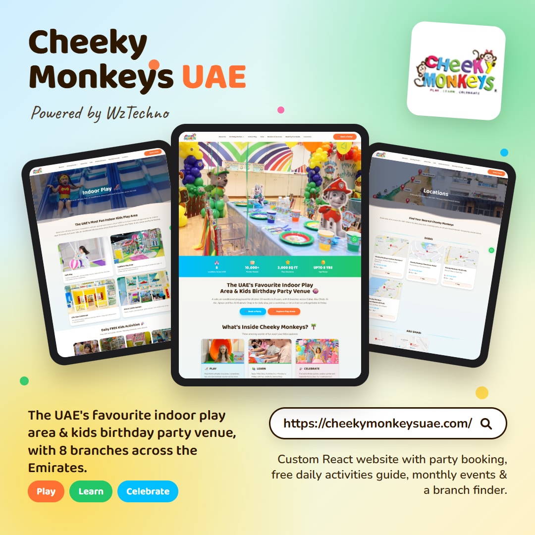 Cheeky Monkeys UAE website