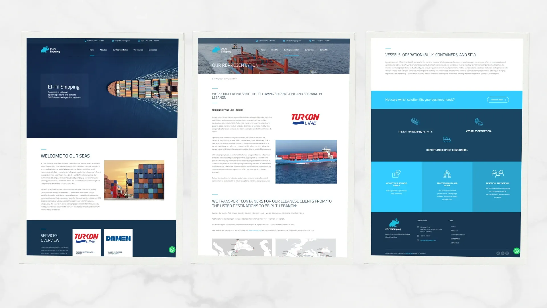 El Fil Shipping website screenshot 1