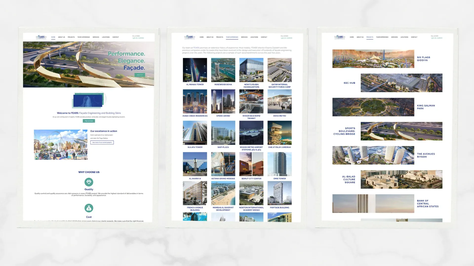 Feabs Group website screenshot 1