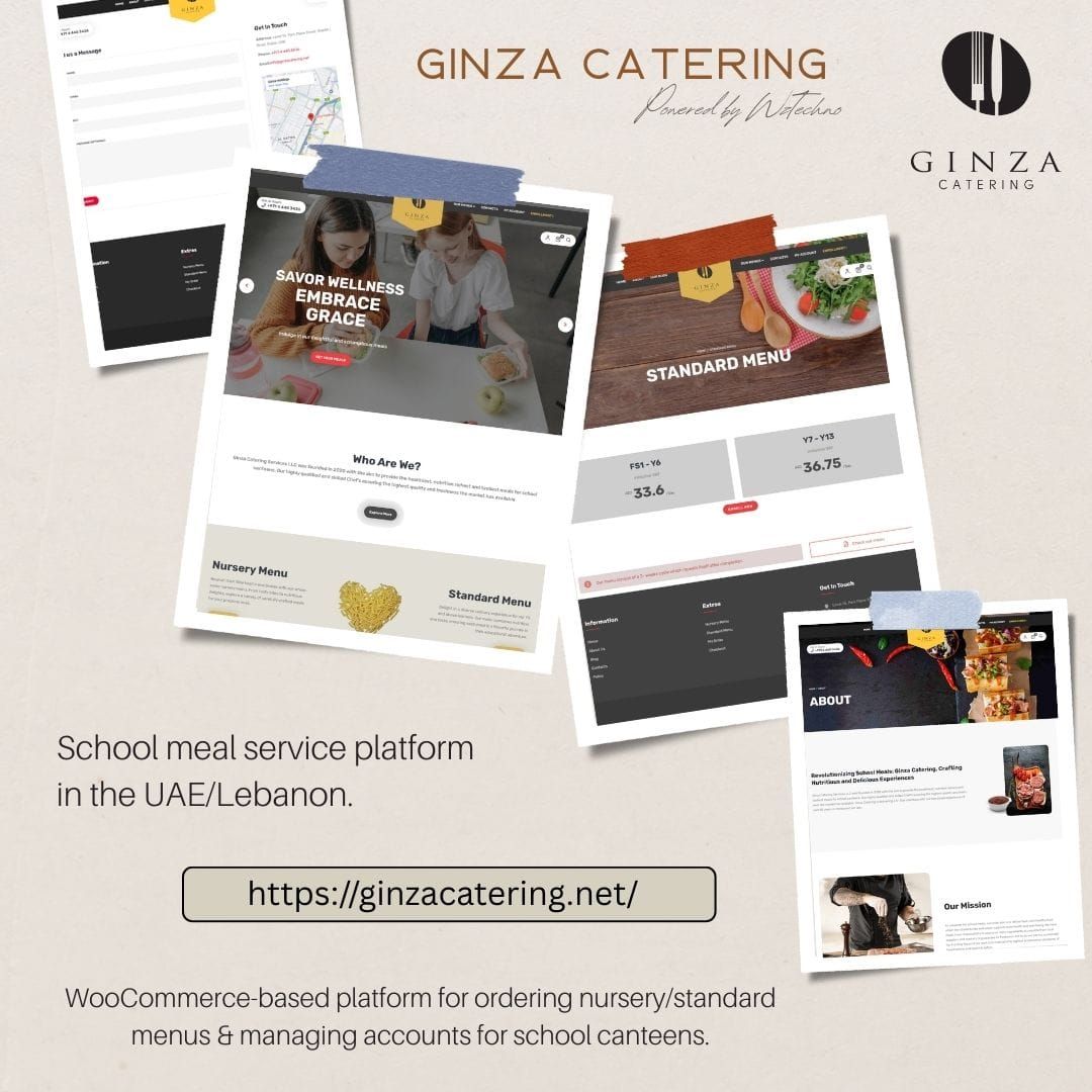 Ginza Catering website screenshot