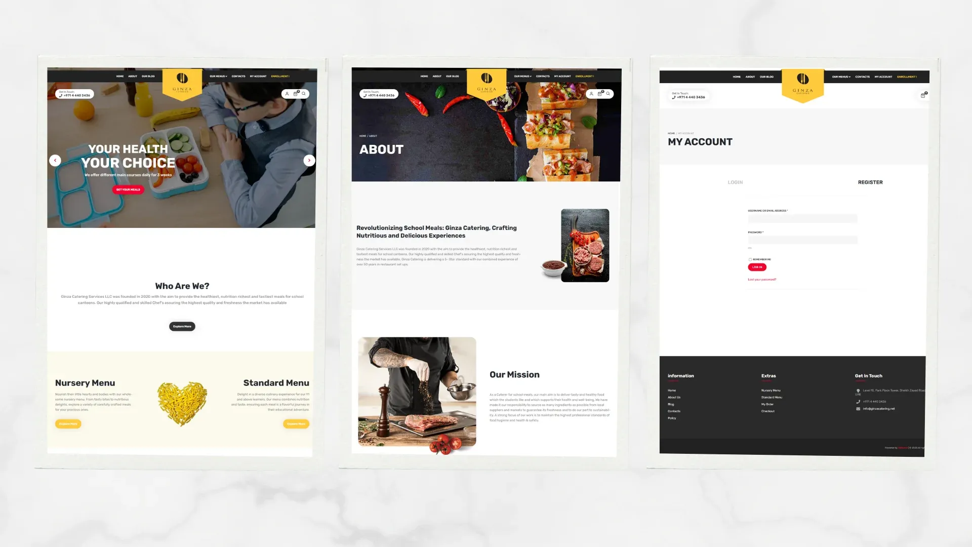 Ginza Catering website screenshot 1