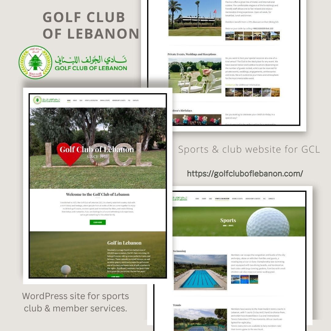 Golf Club Of Lebanon website screenshot