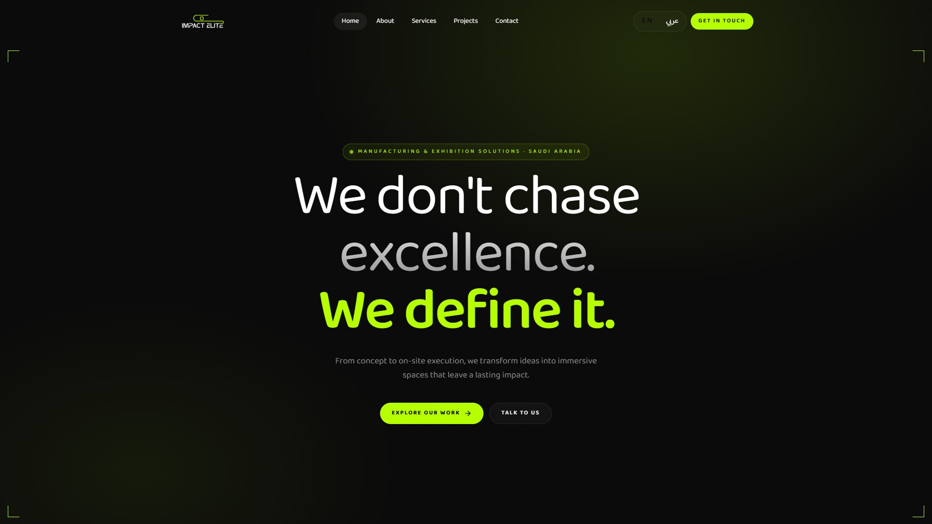 Impact Elite website screenshot 1