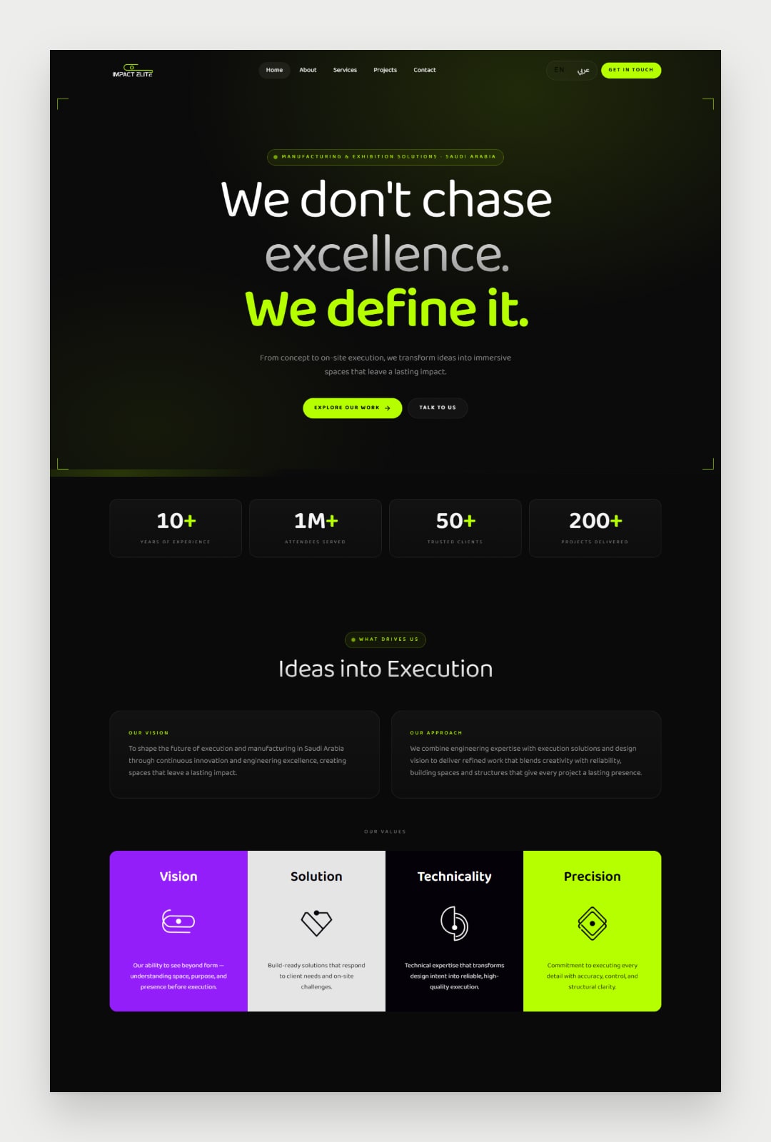 Impact Elite website screenshot 2