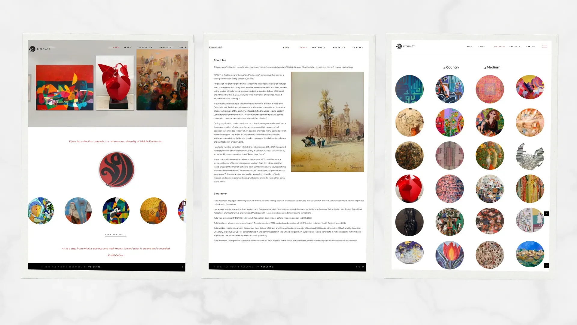 Kiyan Art website screenshot 1
