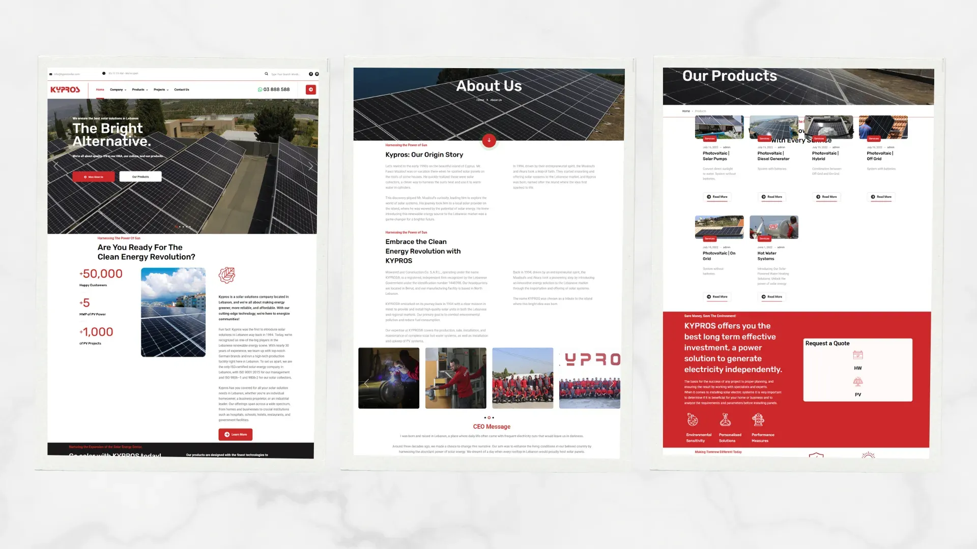 Kypros Solar website screenshot 1