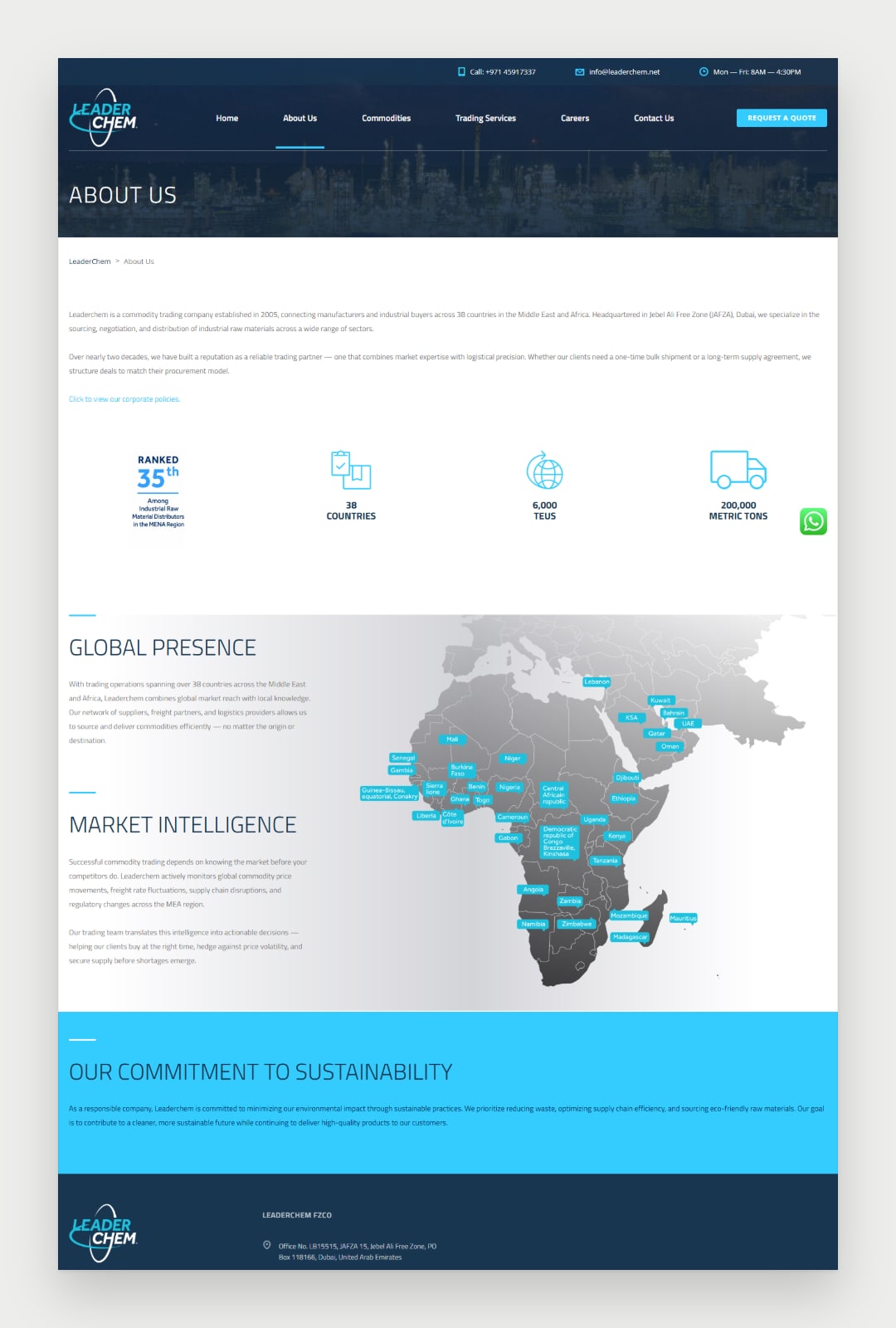 LeaderChem website screenshot 3