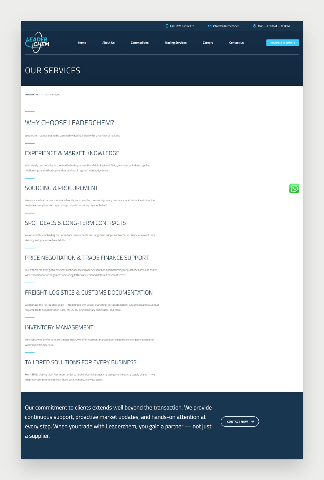LeaderChem website screenshot 5