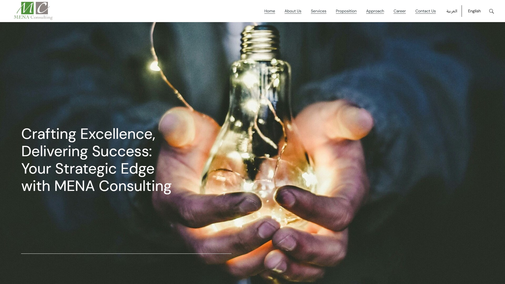 MENA Consulting website screenshot 1