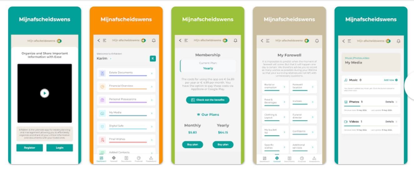 Mijn Afscheidswens app screenshot 1
