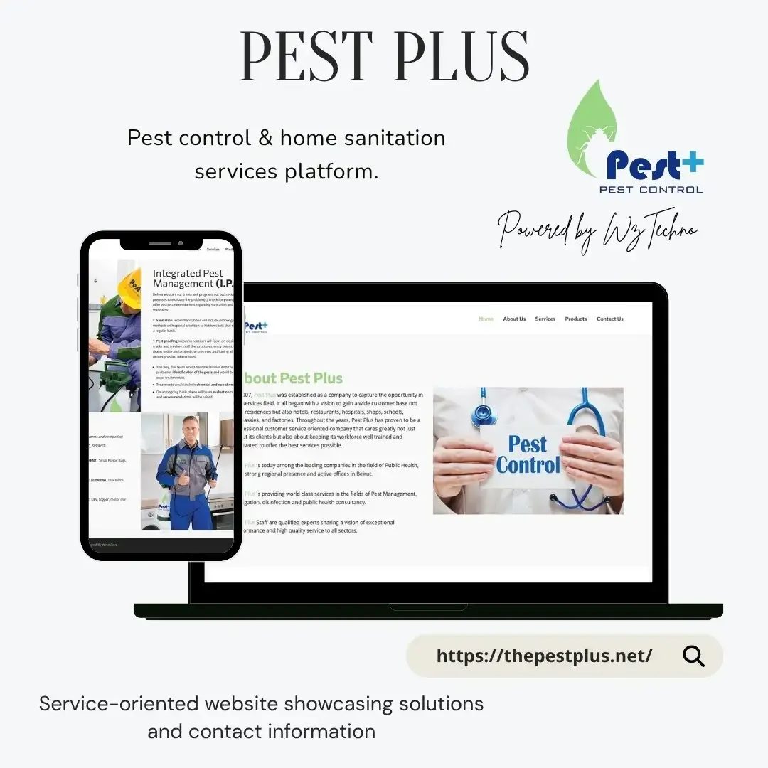 Pest Plus website screenshot