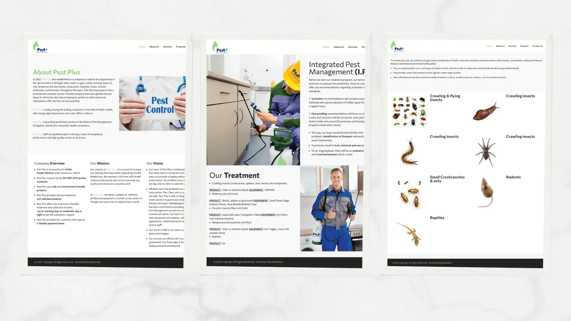 Pest Plus website screenshot 1