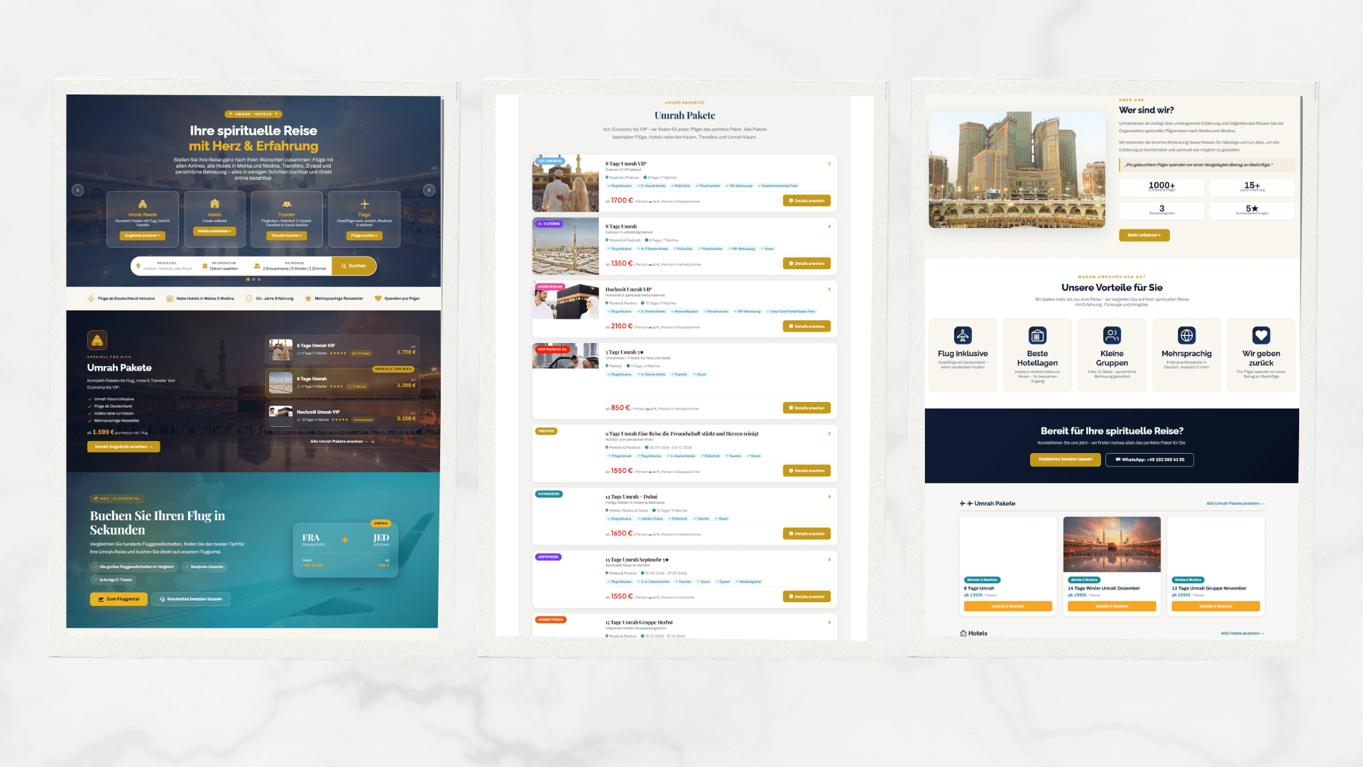 Umrah Reisen website screenshot 1