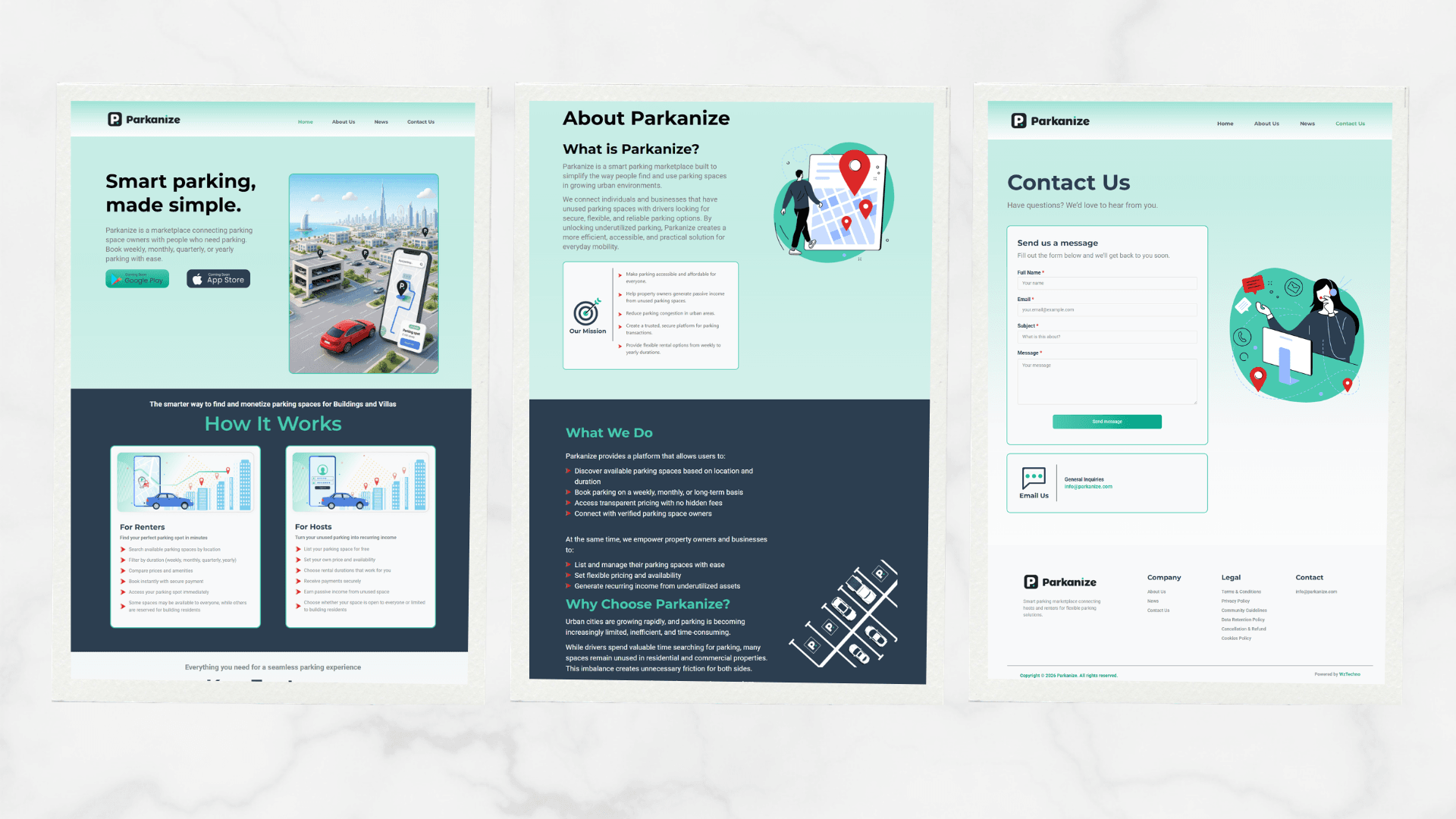 Parkanize website screenshot 1