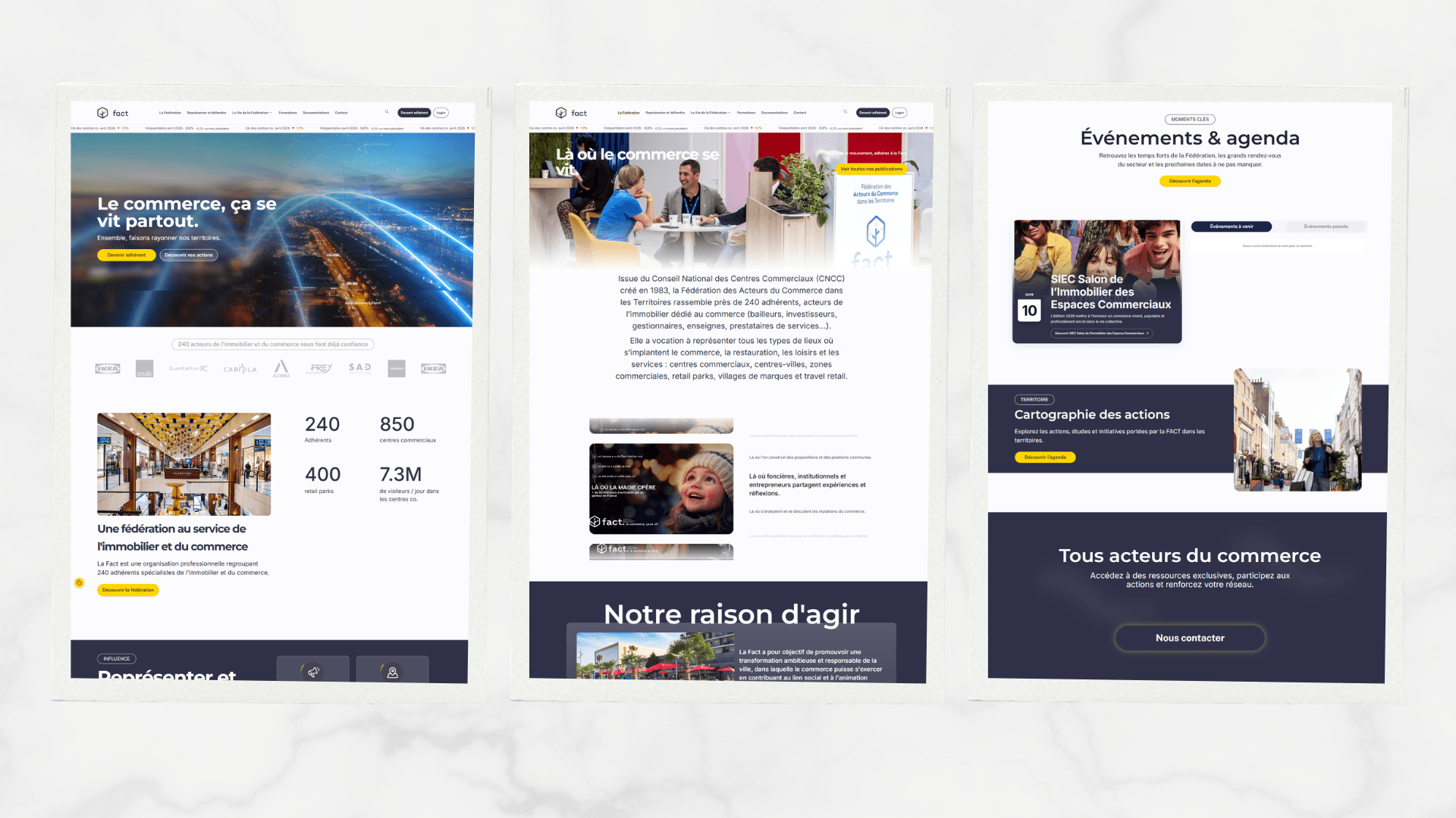 Fédération des Acteurs du Commerce (FACT) website screenshot 1